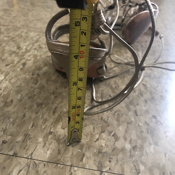 ALDO Metallic Leather Lace-Up Heels Sz 9 - Picture 8 of 8